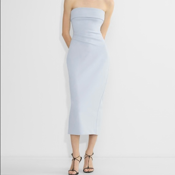 Aritzia Dresses & Skirts - NWT Babaton FigureKnit Eyecatcher Strapless Midi Dress Dew Blue Aritzia L